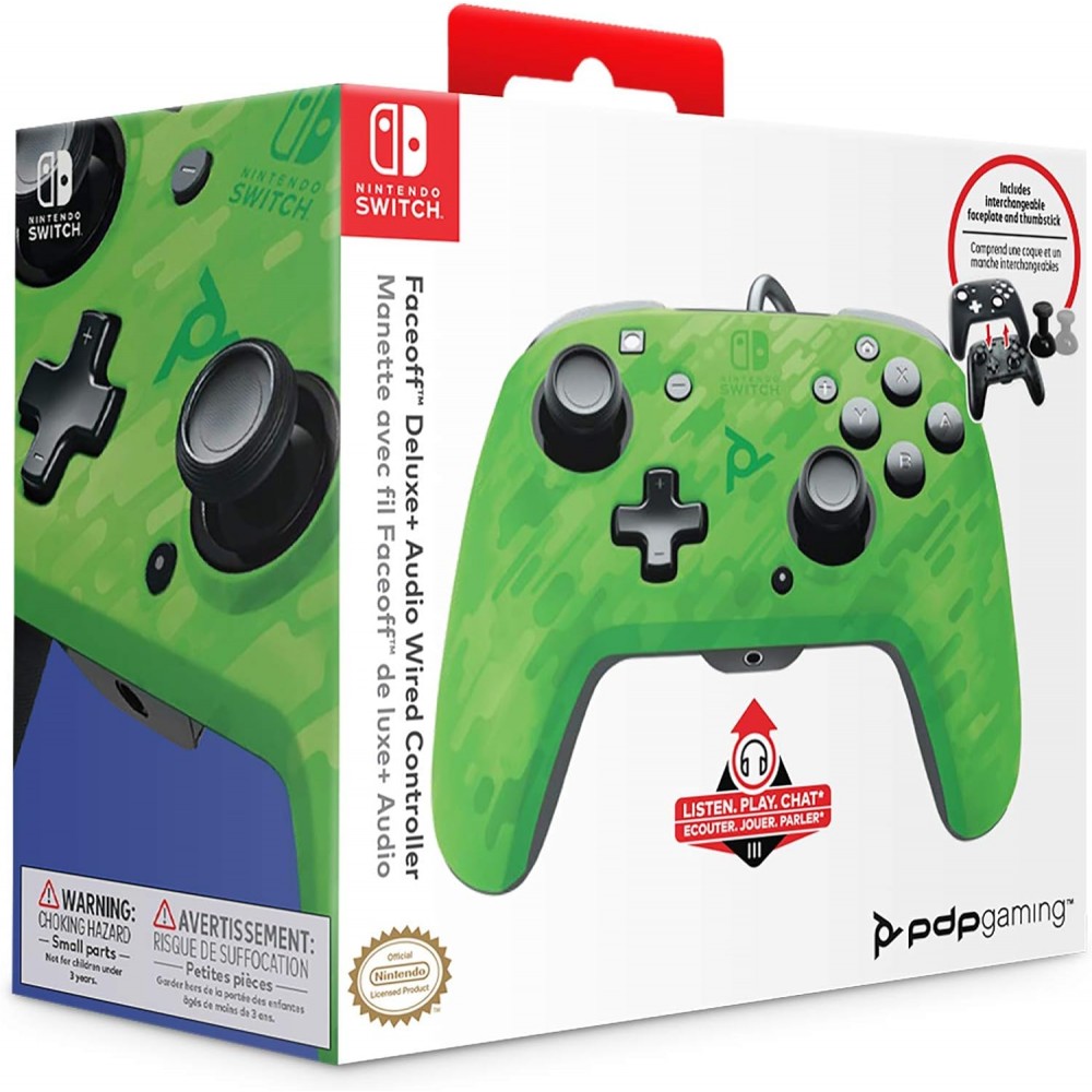 NINTENDO PDP Controller Faceoff Deluxe+ Audio con Cavo Switch - Verde